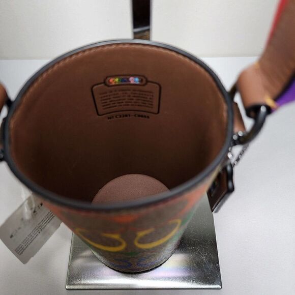 NWT Coach C9855 Water Bottle Crossbody In Rainbow Signature Canvas Pride - Picture 4 of 7